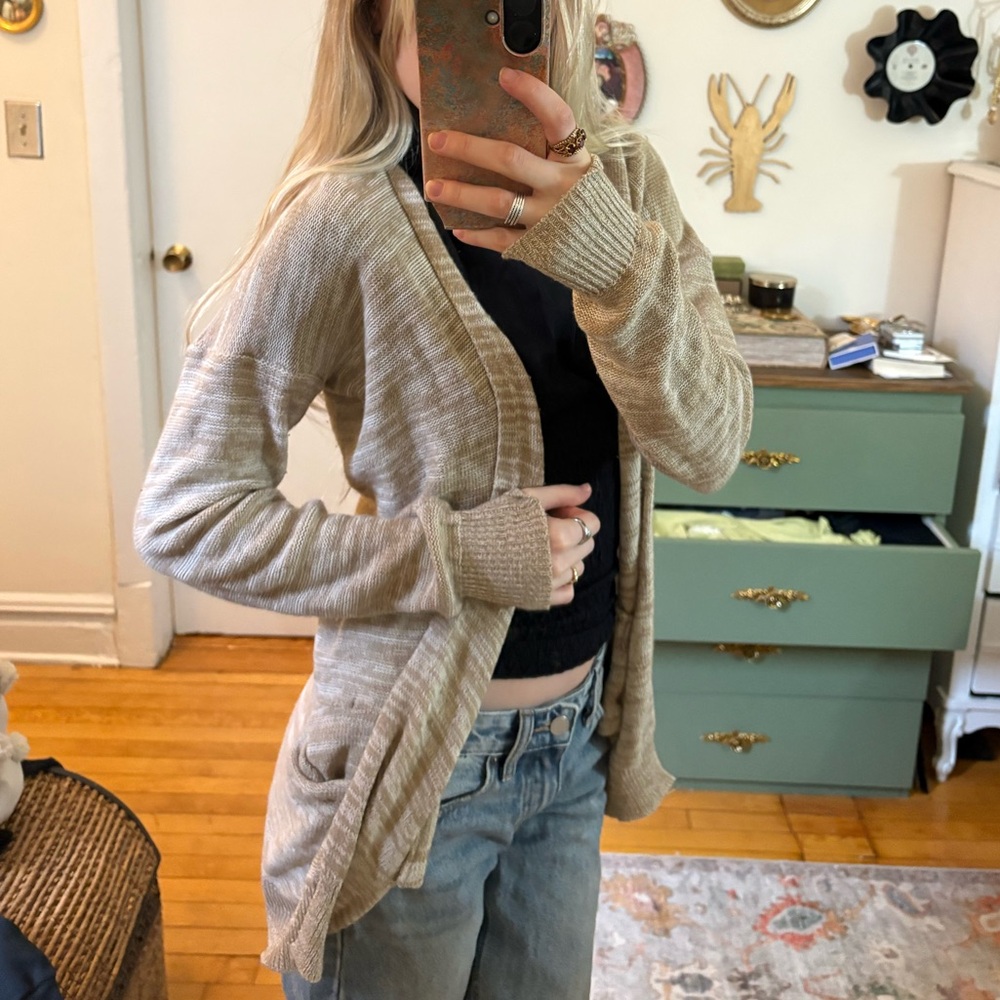 Beige Cardigan Sweater